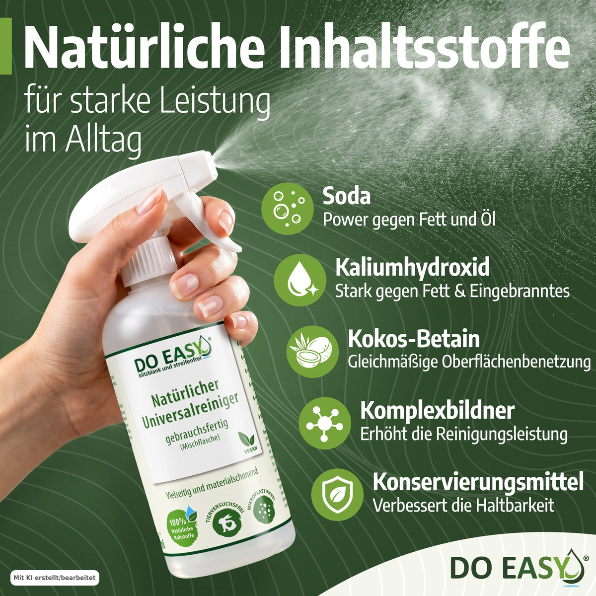 DO EASY Natürlicher Universalreiniger – gebrauchsfertig, Konzentrat oder Set
